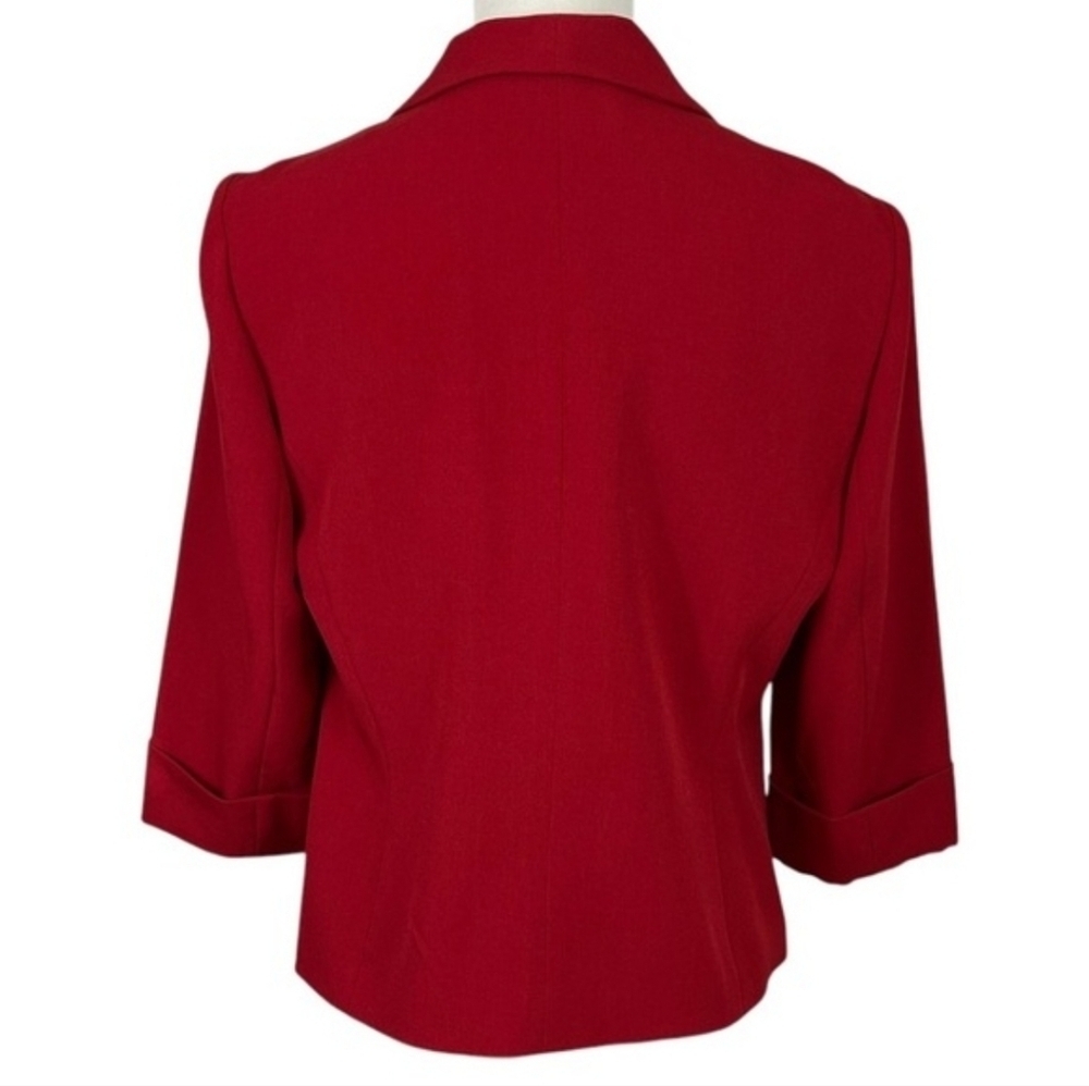 Kasper Red Open Front Shawl Collar Blazer Women Size 6 - Picture 6 of 9